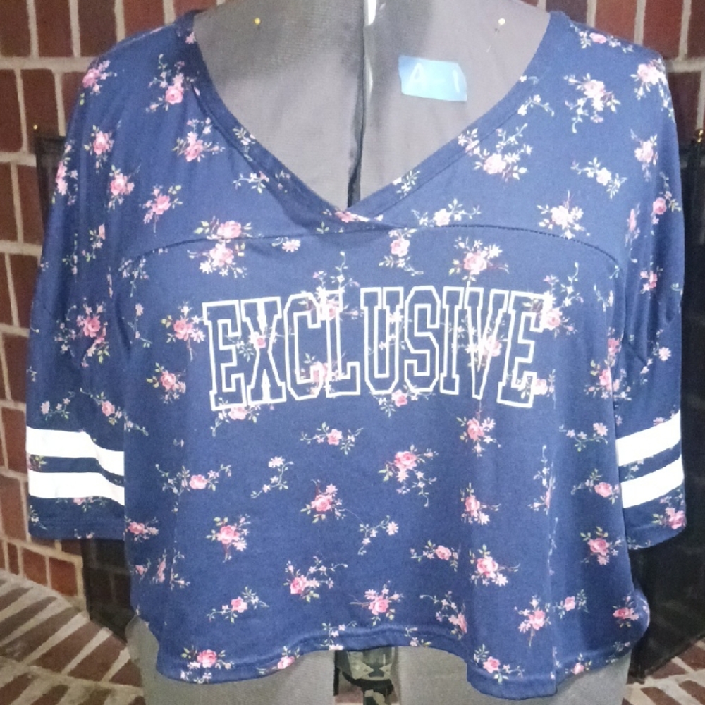 Navy Floral Women's Top